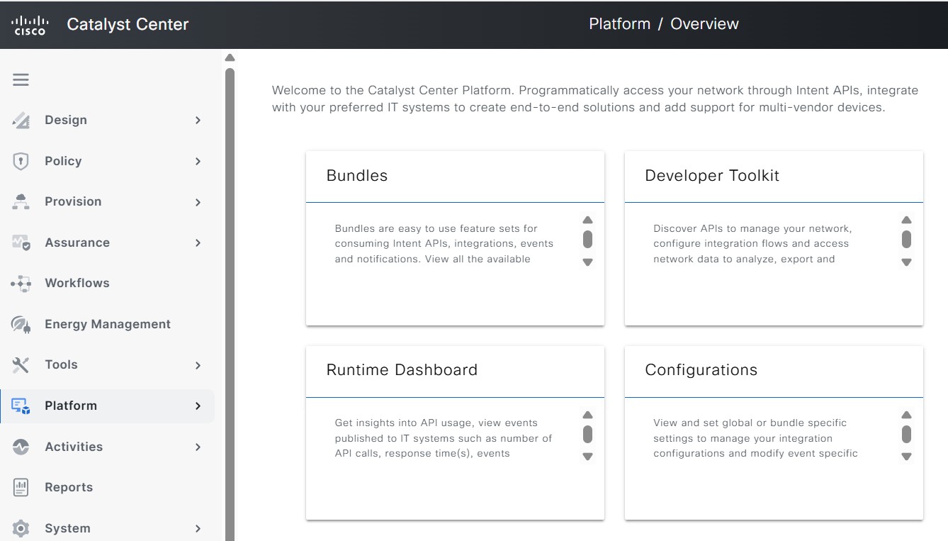Developer toolkit on the Cisco Catalyst Center Platform
