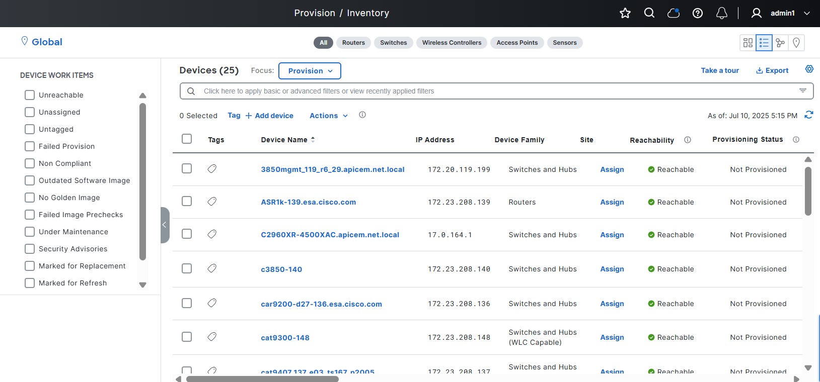 Network device details