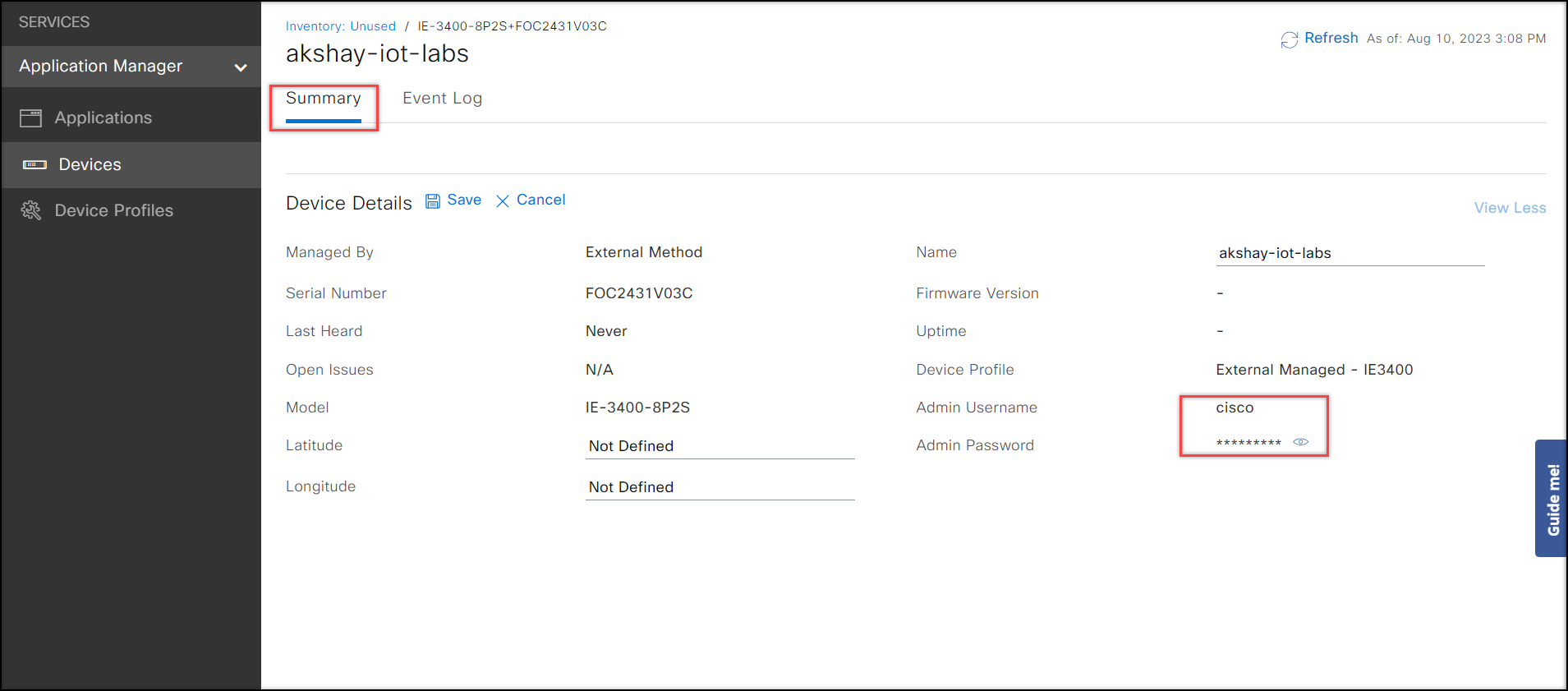 Device Config