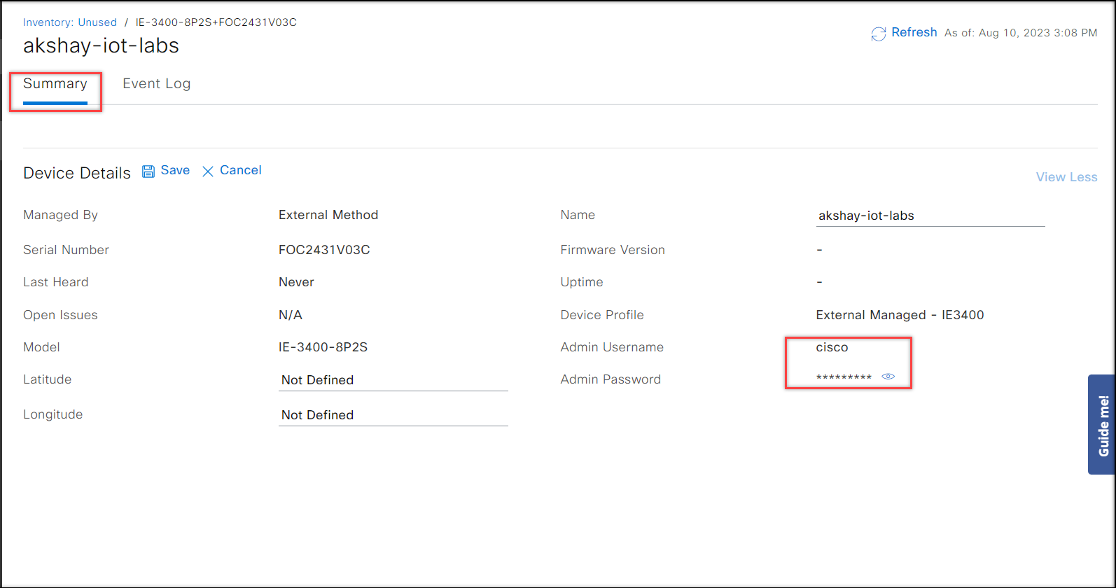 Device Config