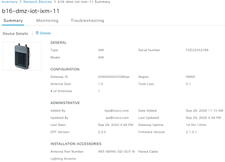 Network Device Summary