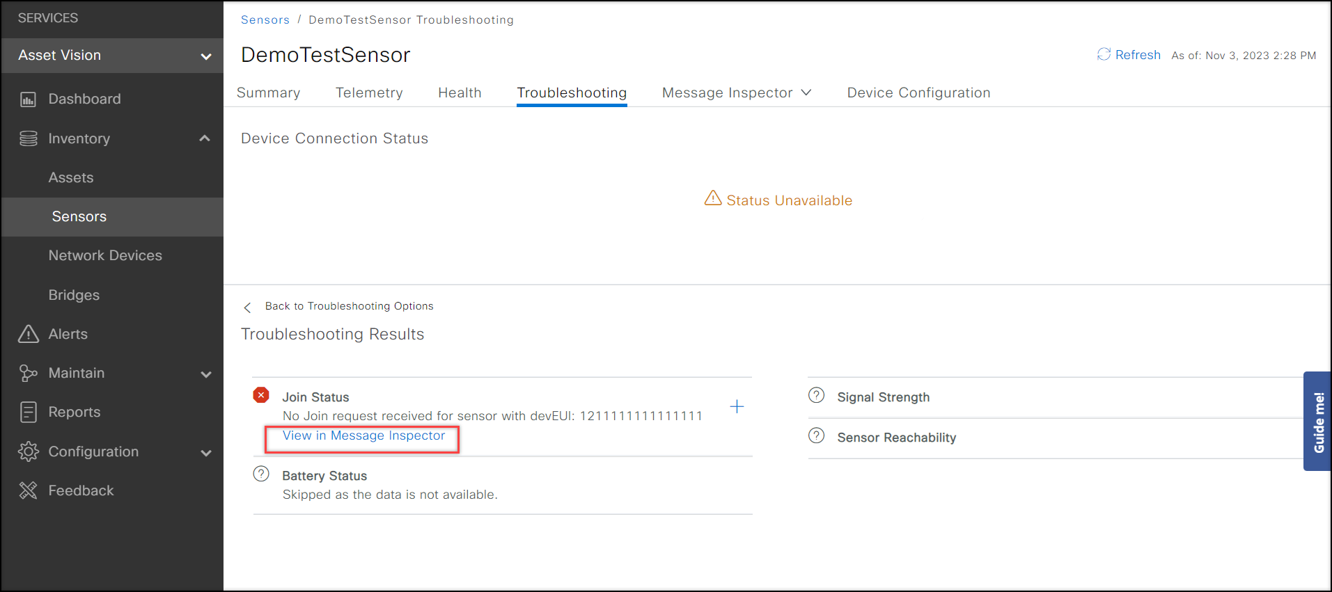 troubleshooting unheard sensors