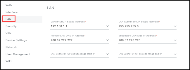 eCVD Template – LAN Configuration