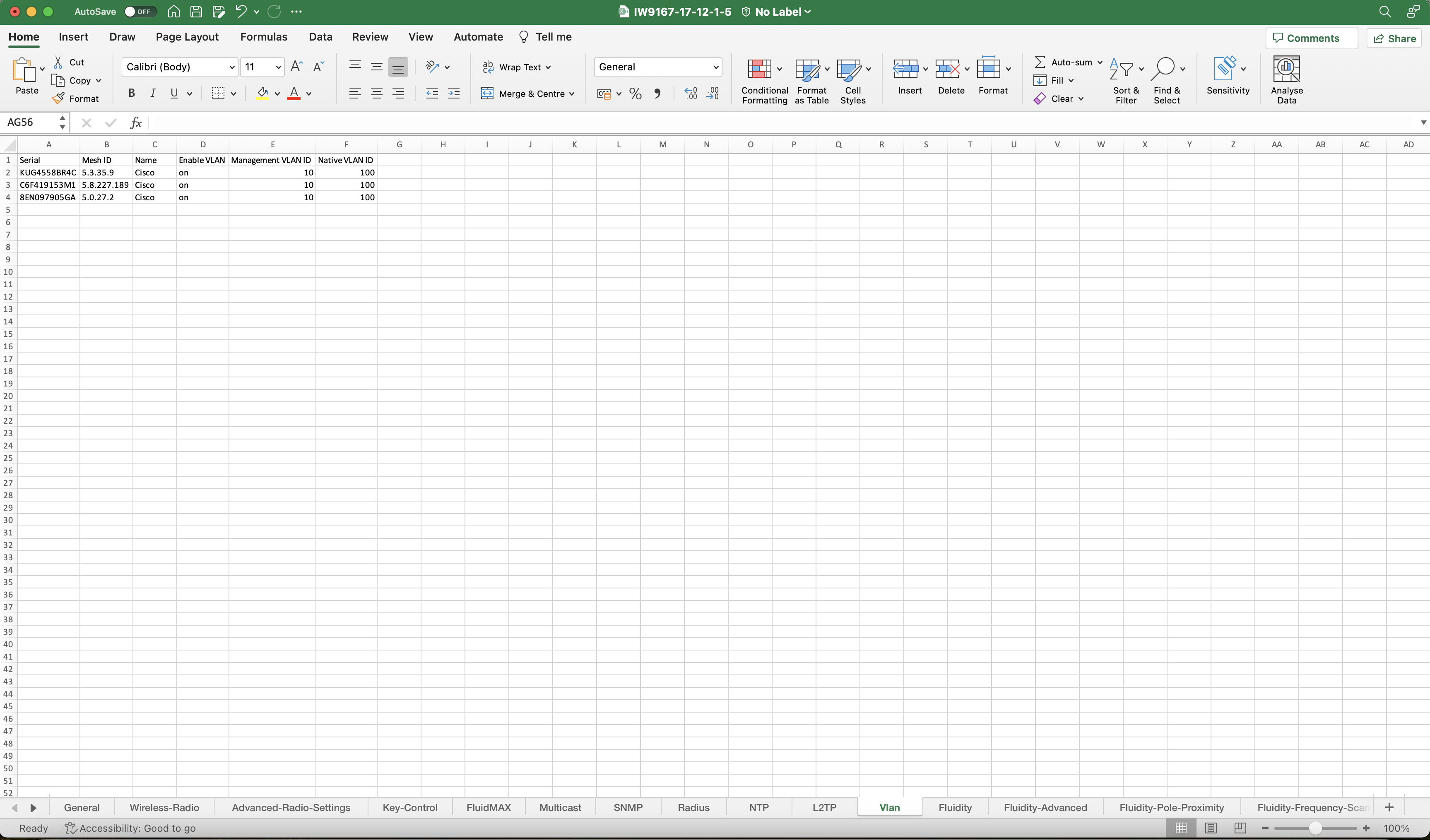 Excel with tabs