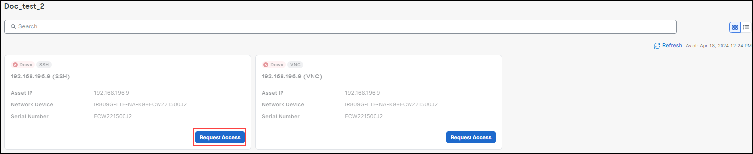 Request Access Tile