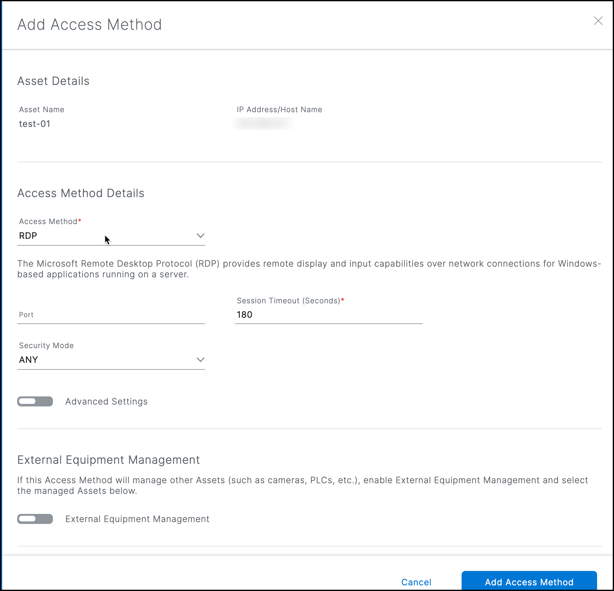 RDP Access Method