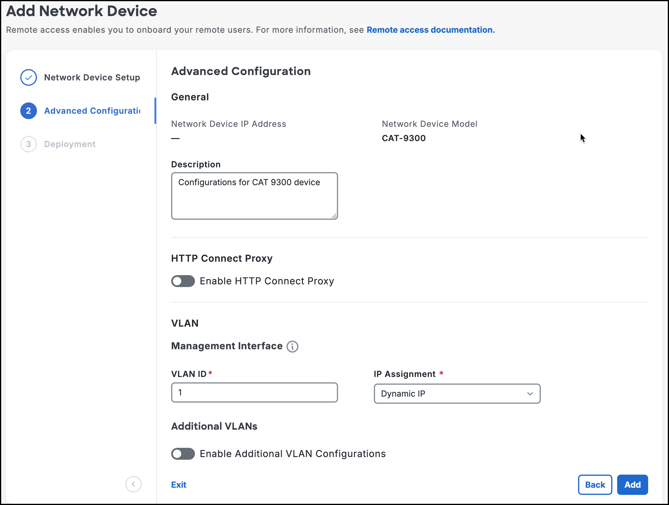 SEA Add Network Device