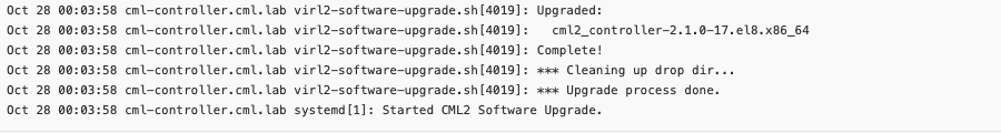 Upgrade Log Output