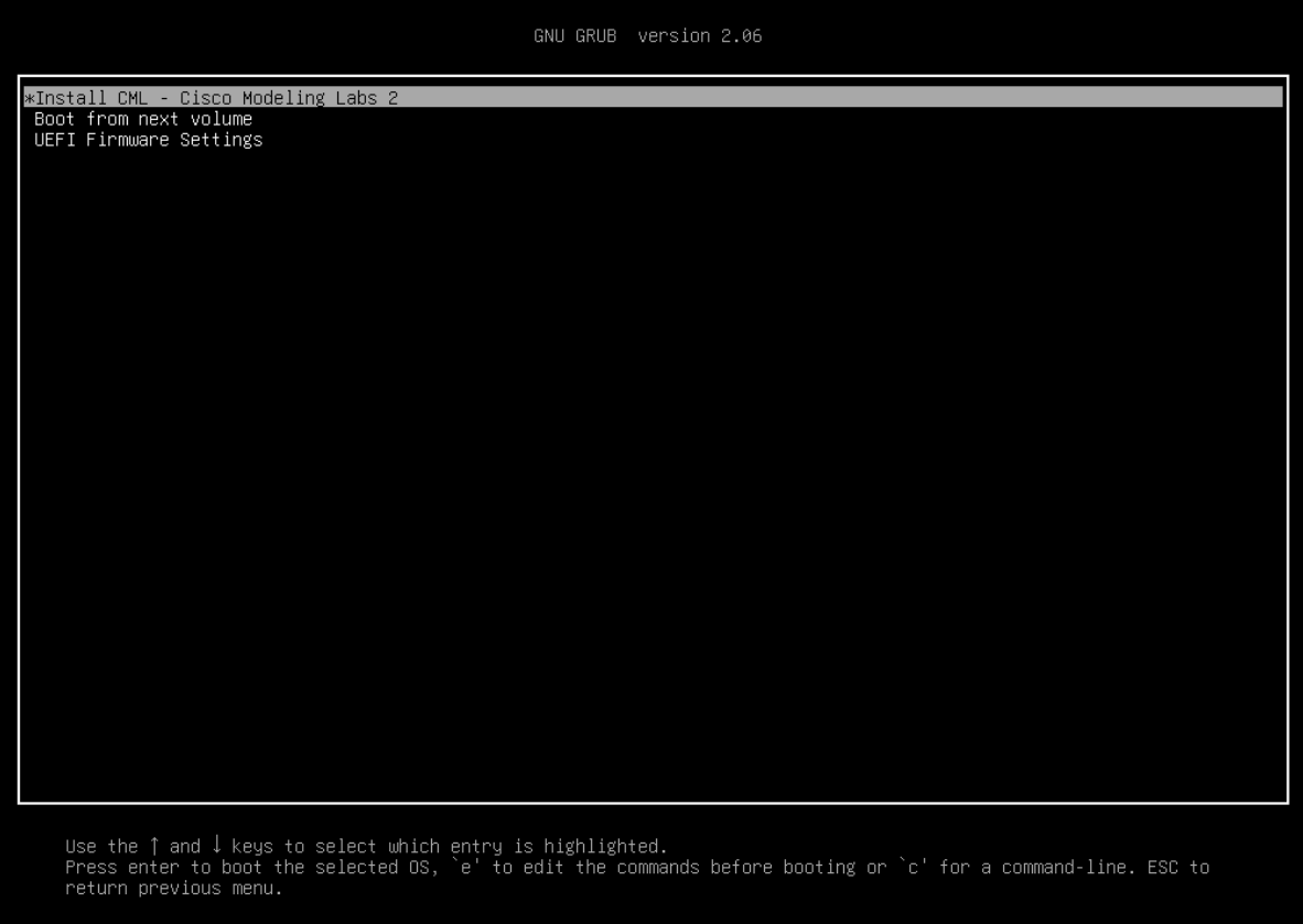 GRUB installer menu to interrupt