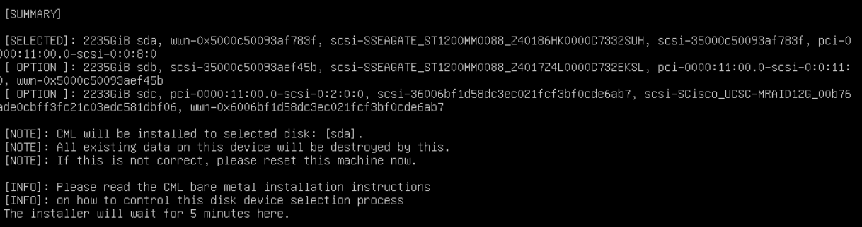 Disk device default selection