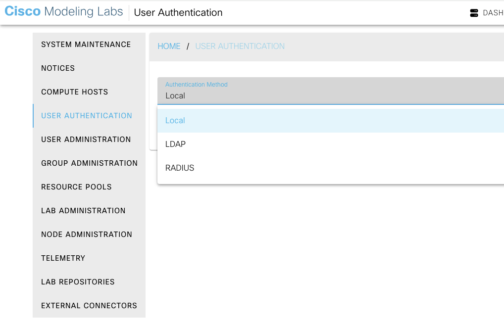 Radius Authentication Option