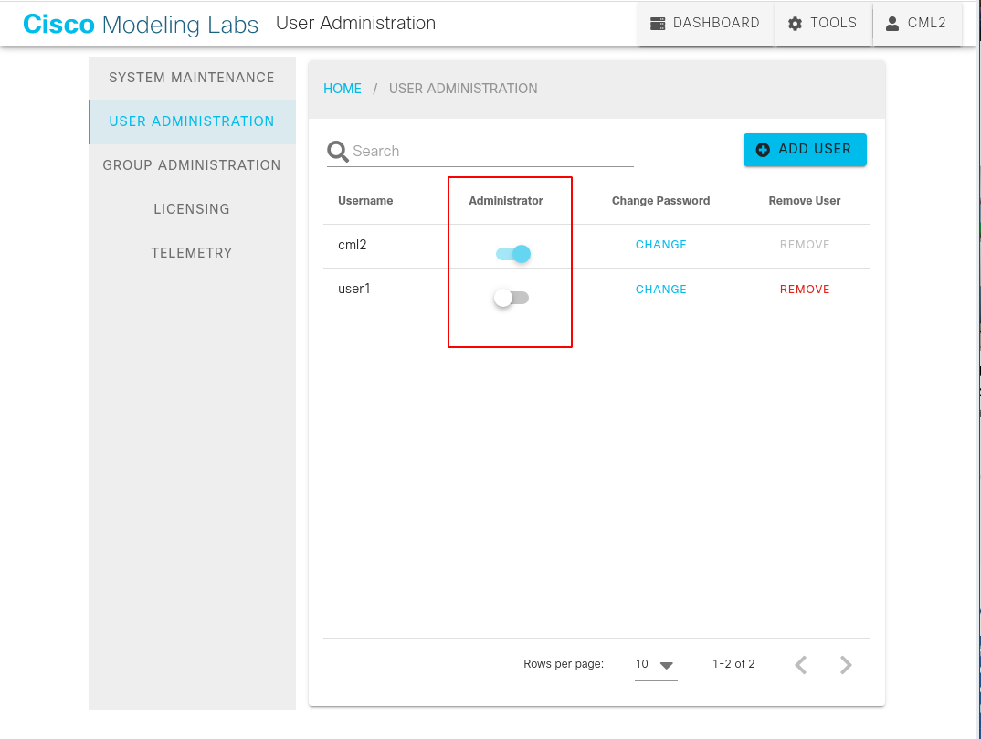 Modify a user's role