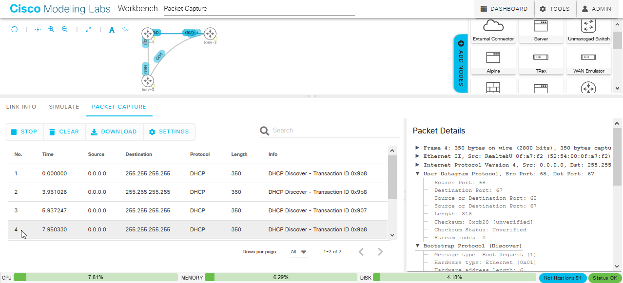 Packet Capture Details