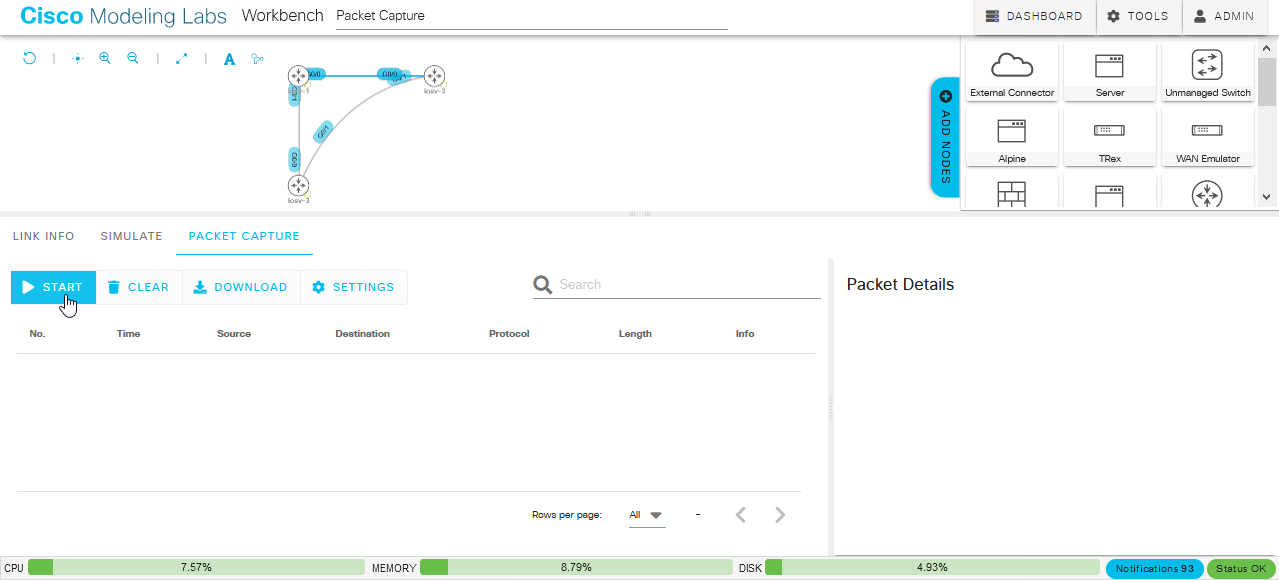 The Packet Capture Pane