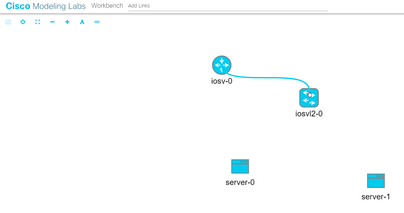 Selecting the destination node for a link in the Workbench