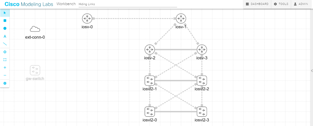 Link hiding enabled for the gw-switch node