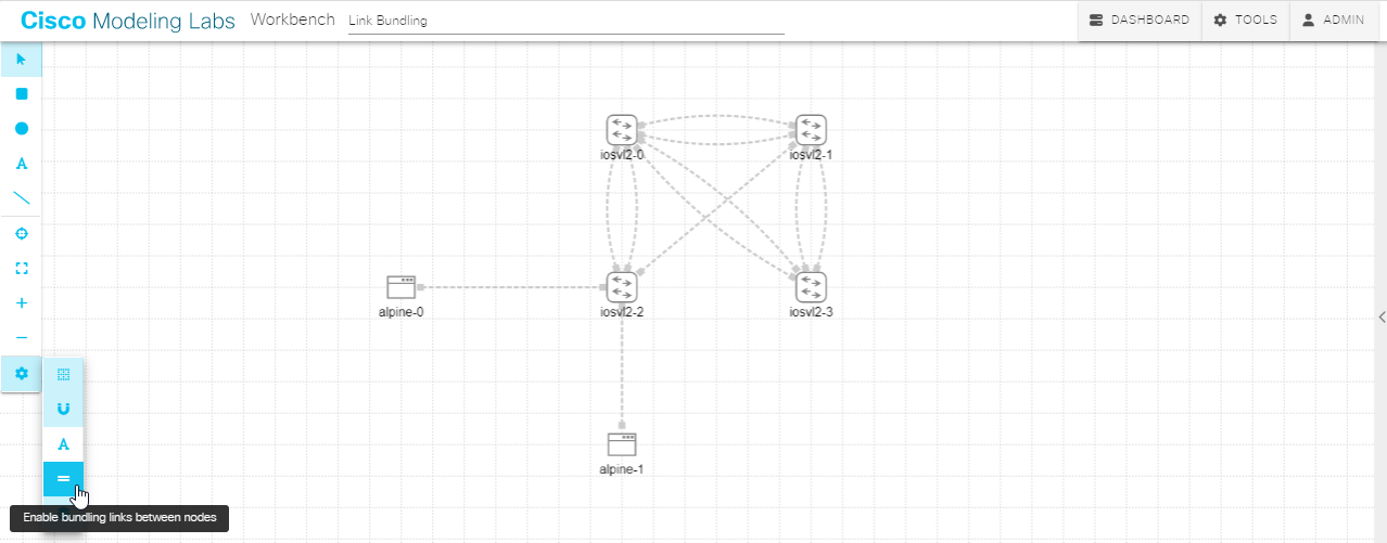 Link bundling disabled for all links in the lab