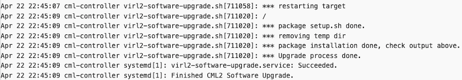 Upgrade Log Output