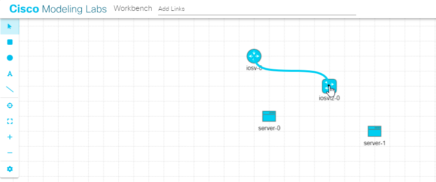 Selecting the target node for a link in the Workbench