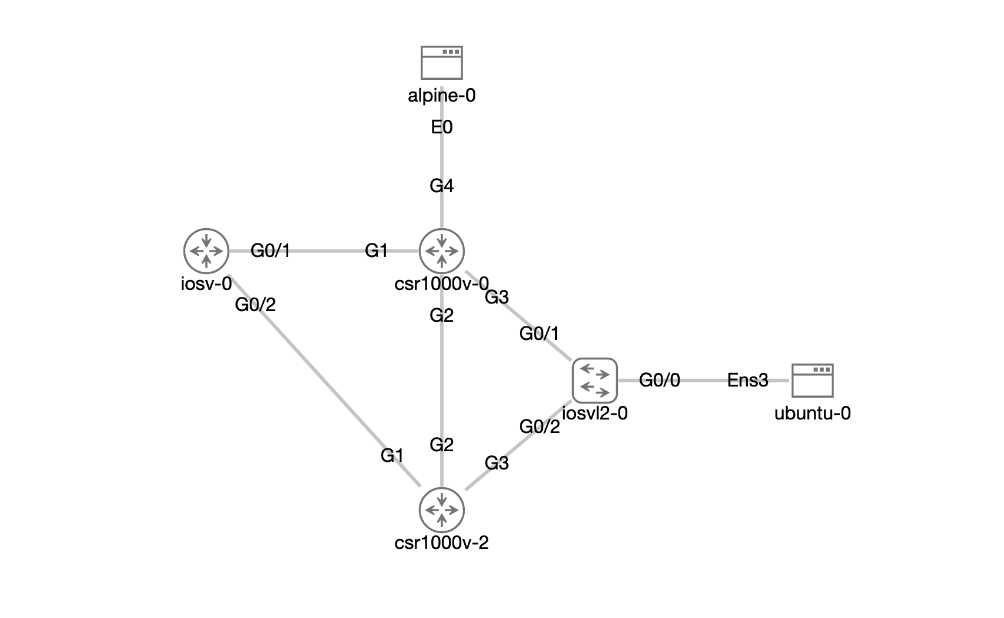 CSR 1000v Feature Test Topology