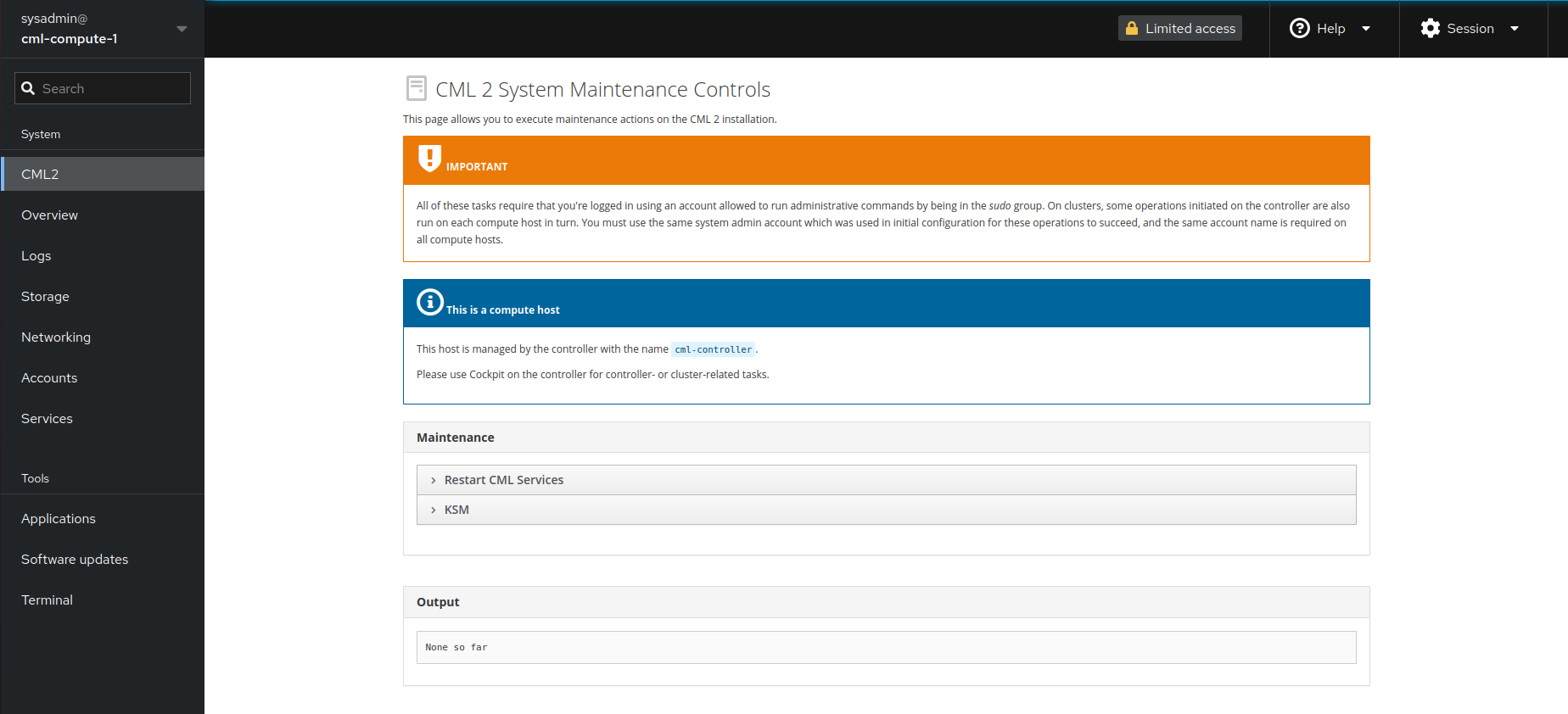 Compute member host main page