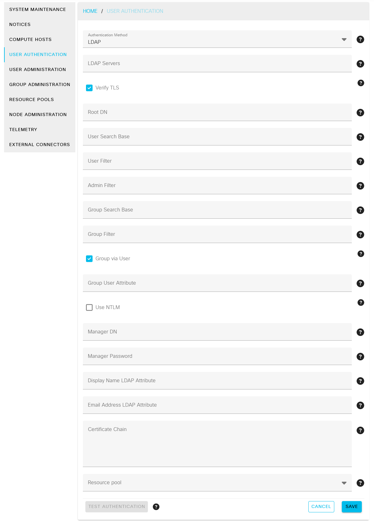 LDAP Configuration Form