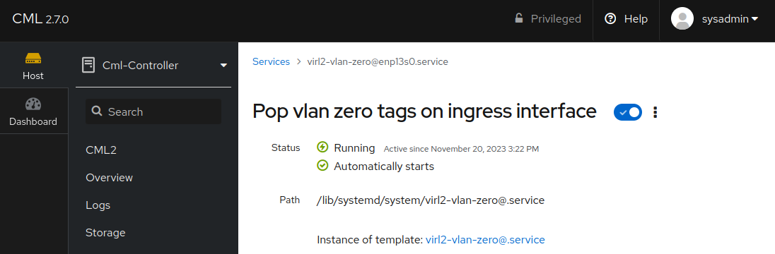 Vlan Zero Service Page