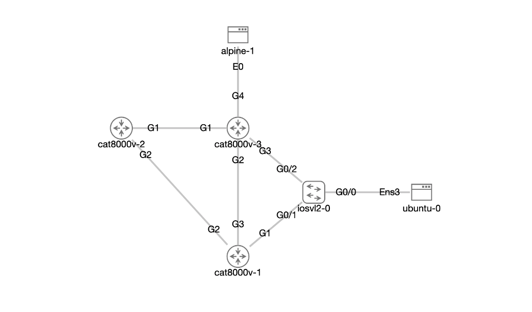Catalyst 8000v Feature Test Topology