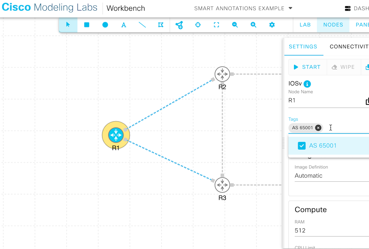 Smart annotation with one tagged node.