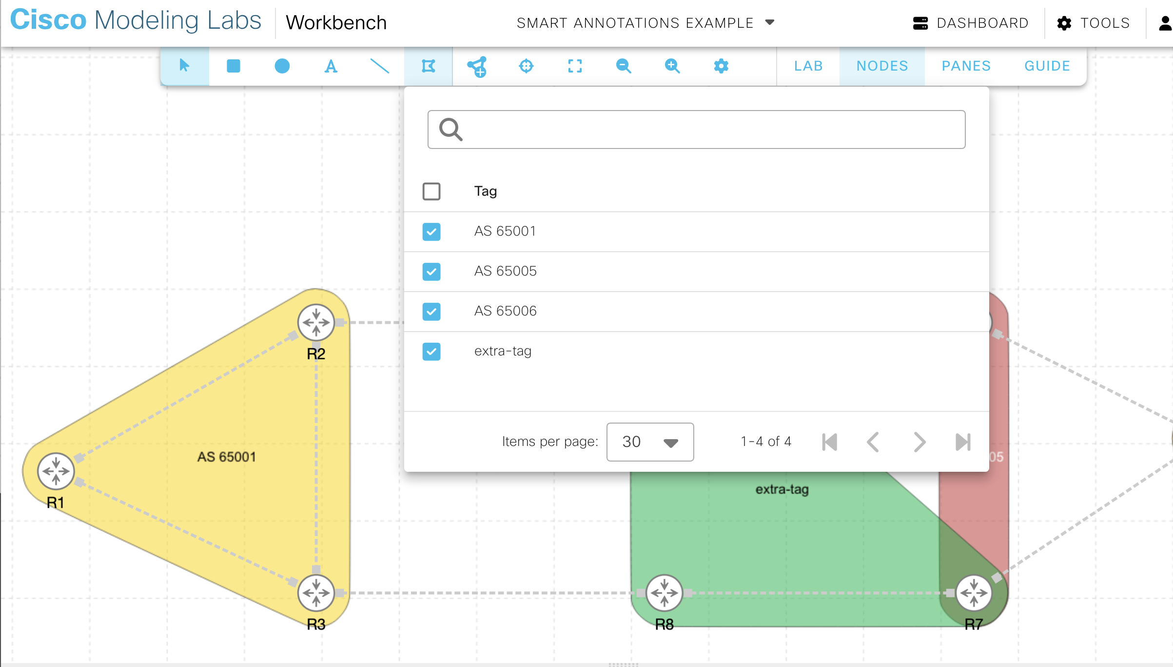 Clicking the Smart Annotations button on the toolbar