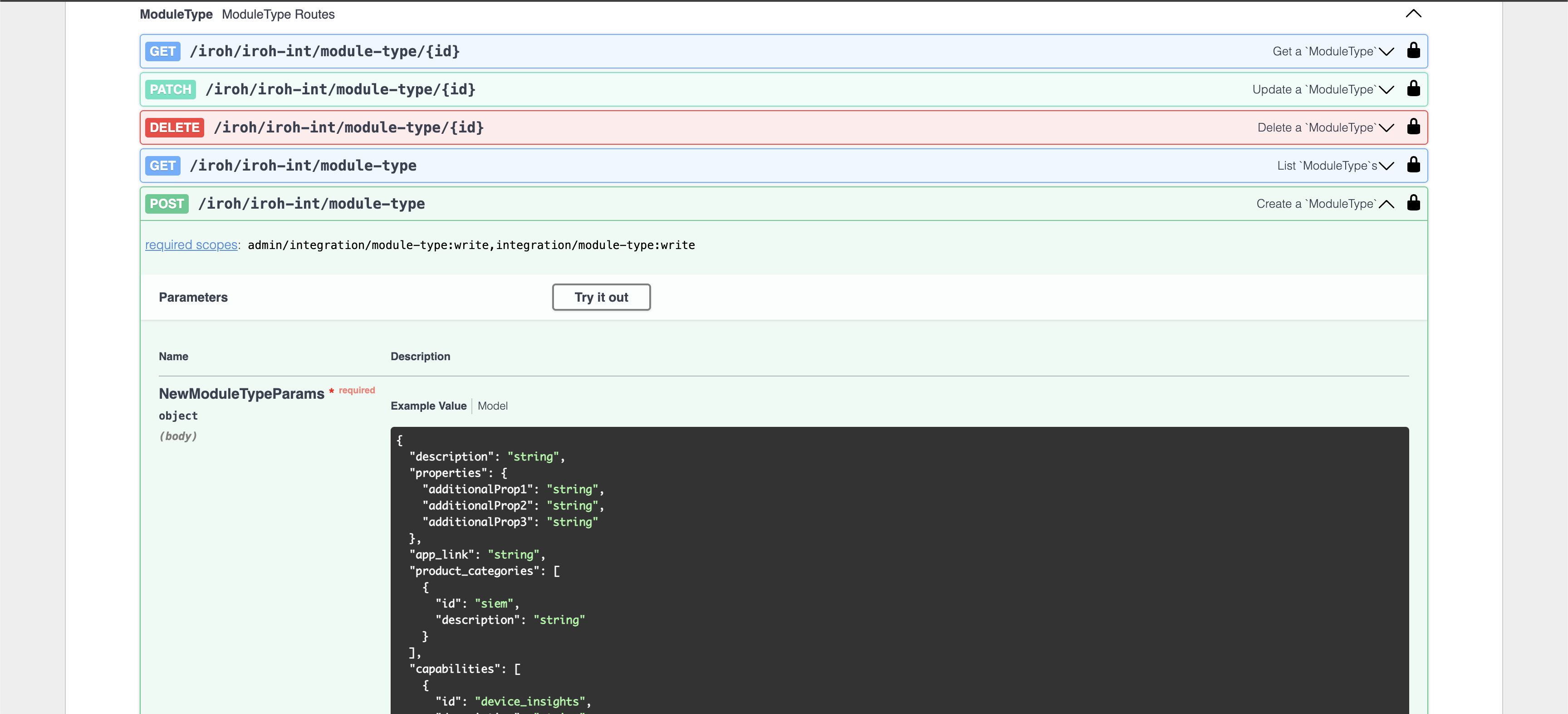 Create a Module Type - Cisco XDR APIs - Cisco DevNet