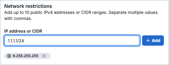 Secure Access API network restrictions