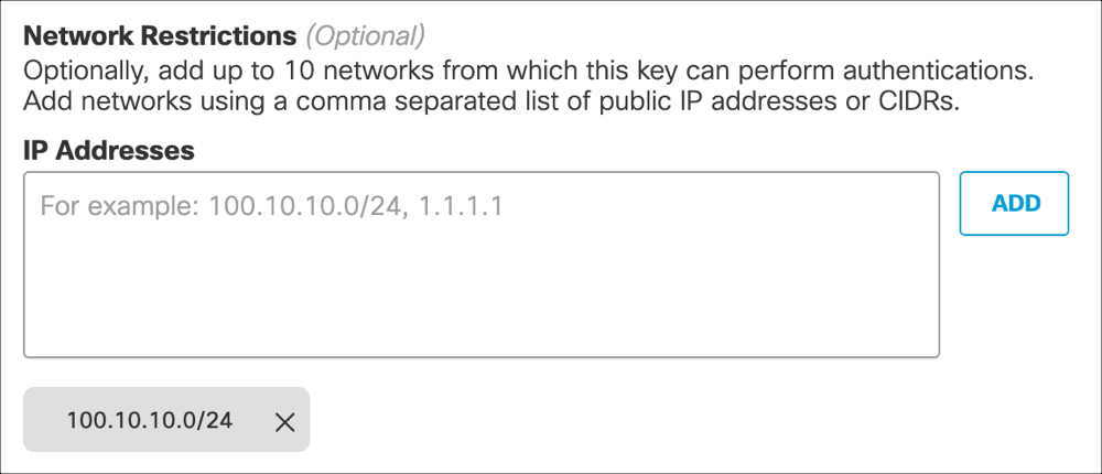 Umbrella API network restrictions