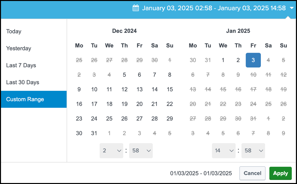 Splunk App Overview set time range