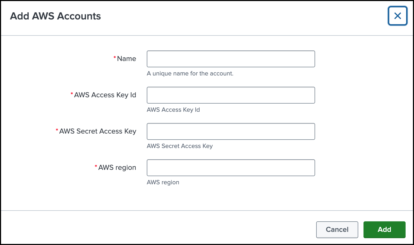 Add AWS Account Information