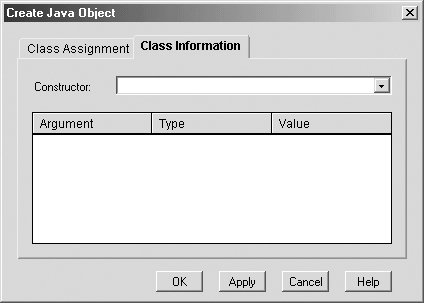 Class Information Tab (Create Java Object Step) - Contact Center ...