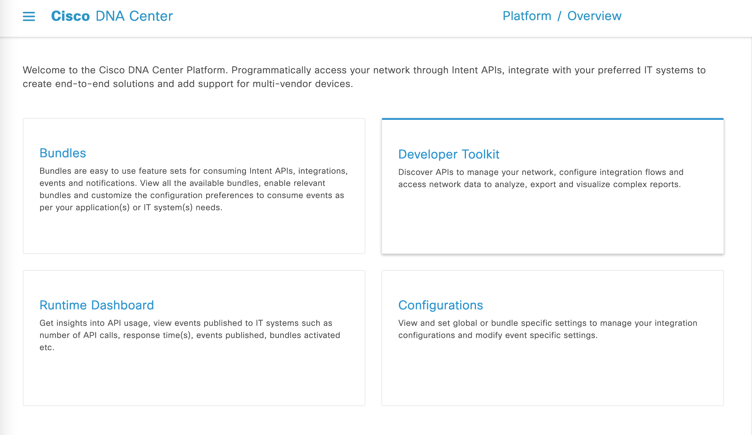 Developer toolkit on the Cisco DNA Center Platform