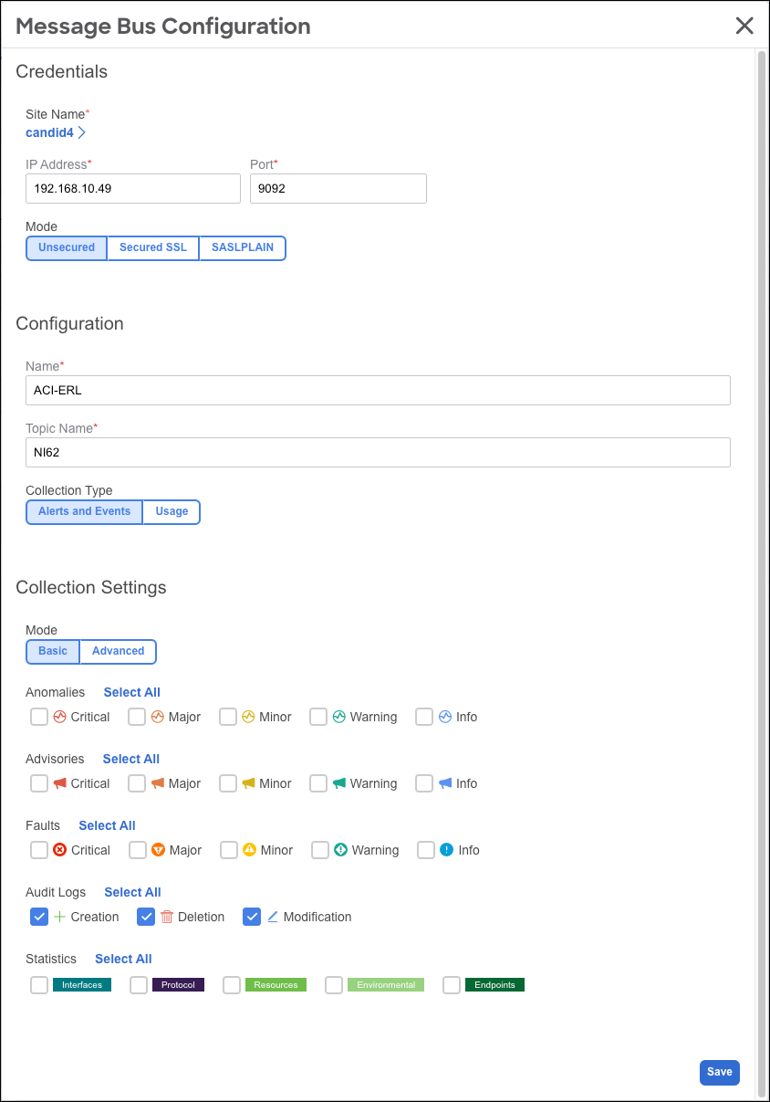Message Bus Configuration
