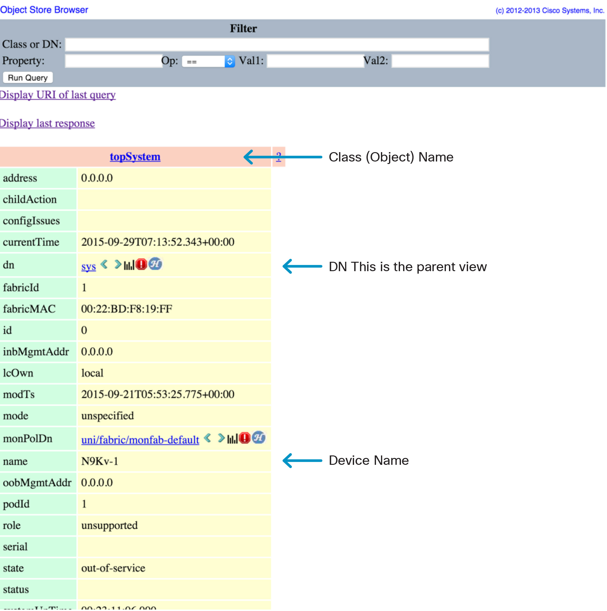 Browsing Cisco NX-API REST Object Store with Visore