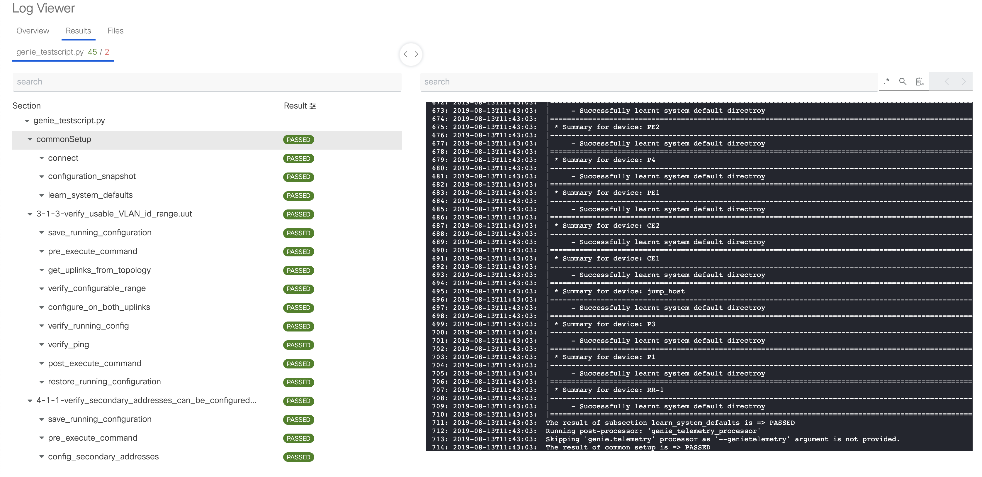 PyATS LogView