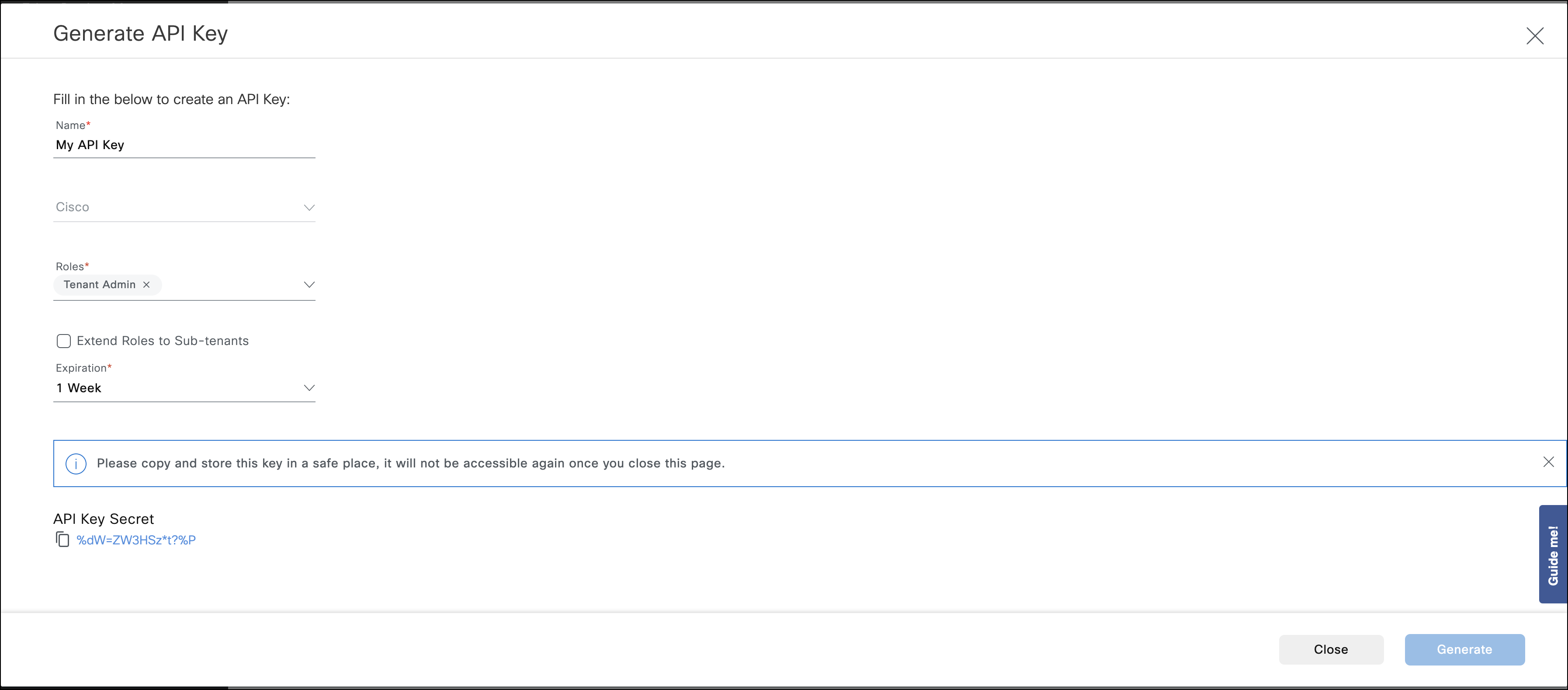 Generate API Key
