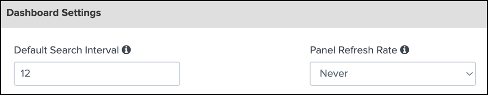 default search interval and panel refresh rate