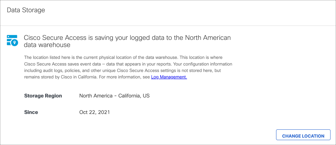 Secure Access API admin log storage