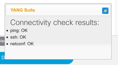 Screenshot showing connectivity check results dialog