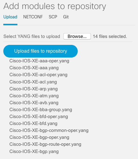 Screenshot showing how files have been selected for uploading